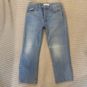 MOTHER Light Blue Ankle & Cropped Jeans